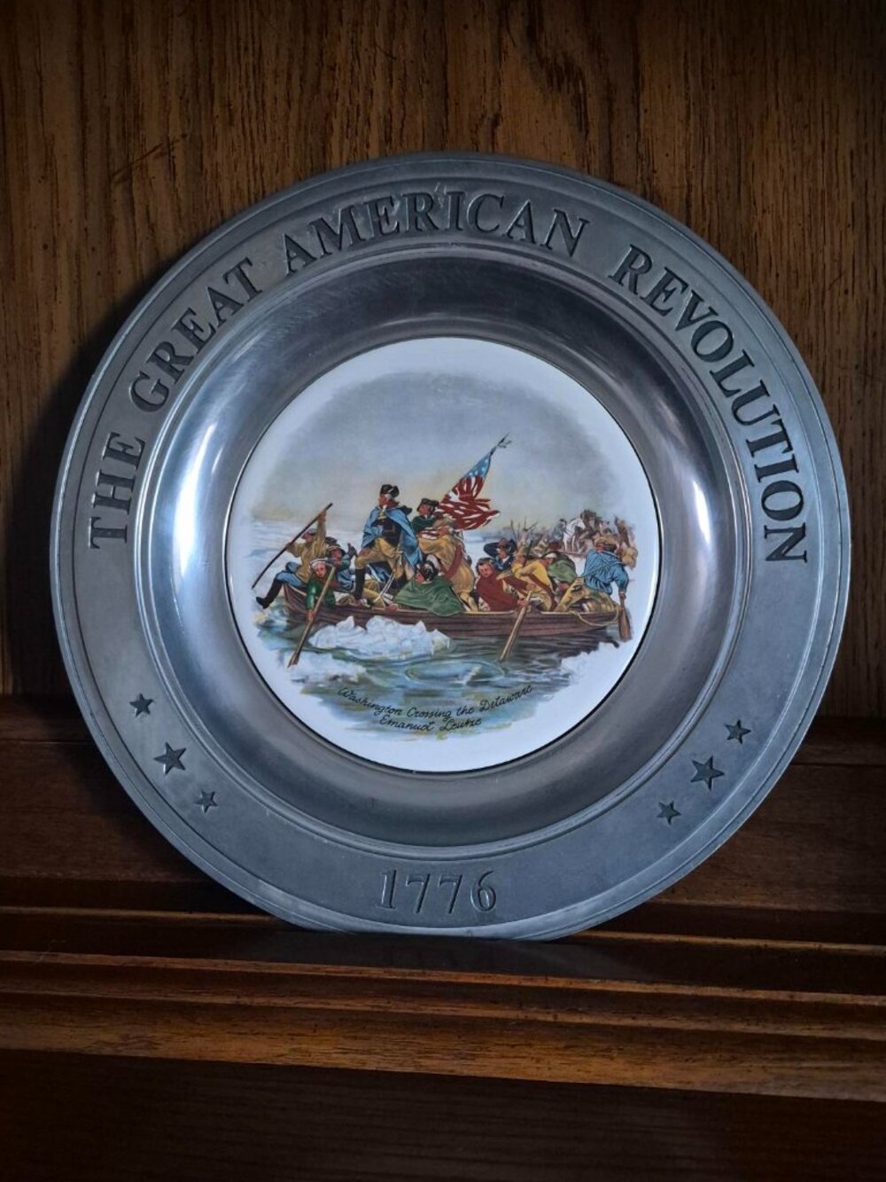Pewter Plate Great American Revolution 1776, Crossing the Delaware